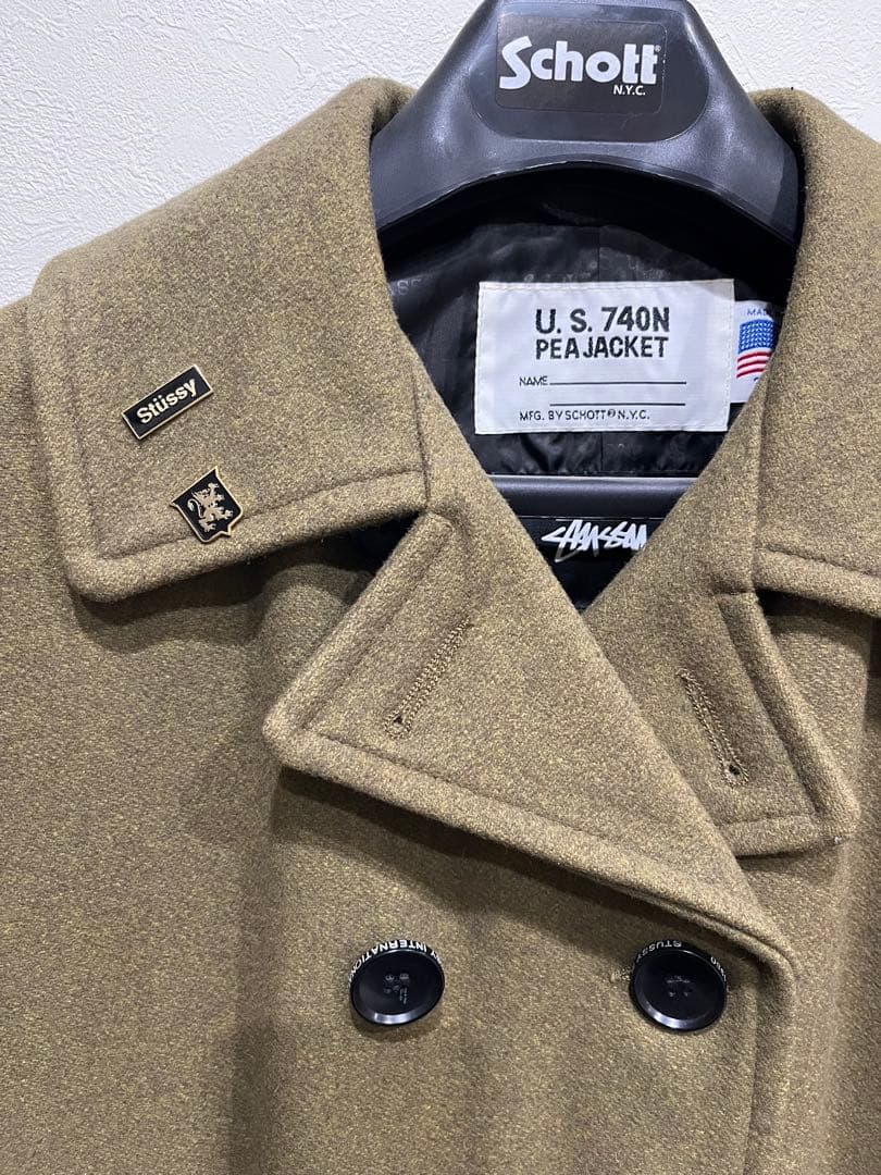 stussy × schott ピーコート　740N PEA JACKET
