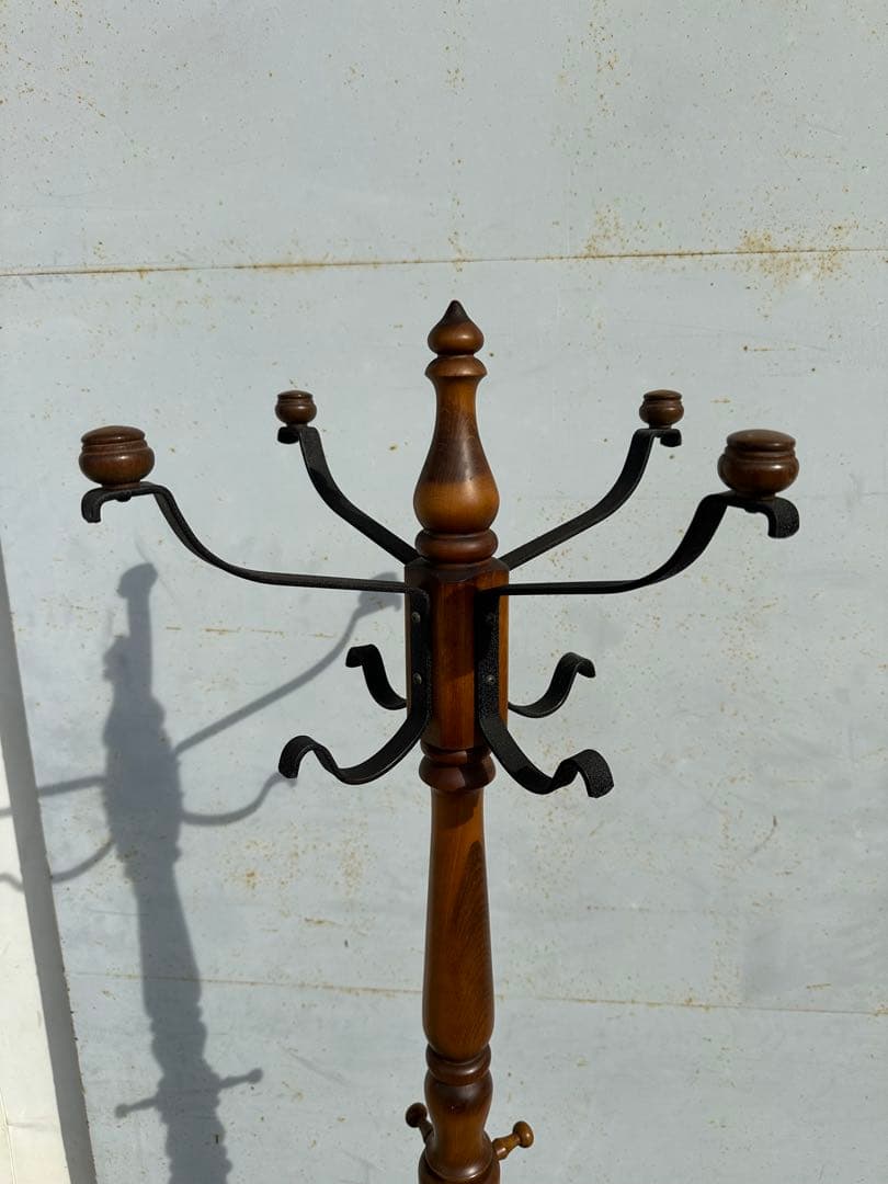 カリモク アンティーク コロニアル ハンガーラック ポールスタンド