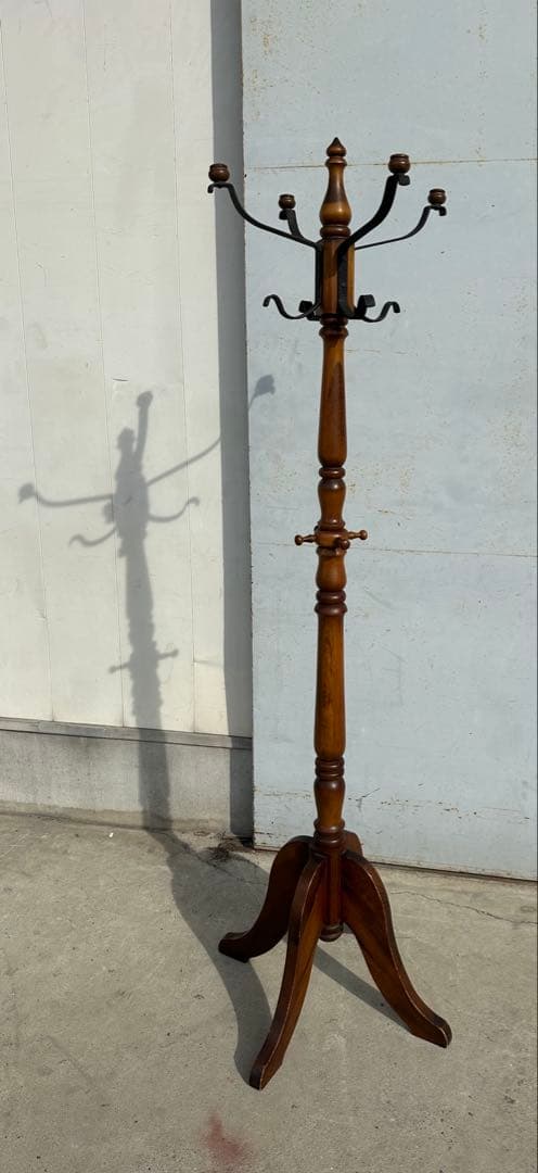 カリモク アンティーク コロニアル ハンガーラック ポールスタンド