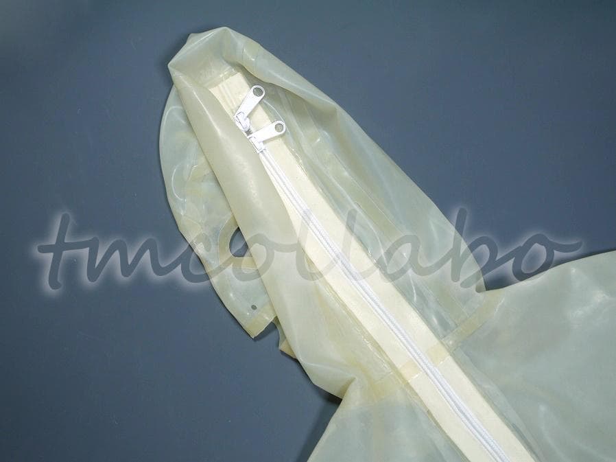 【55dmbxy】ラテックス製マスク一体型P付全身スーツ★男性XXL★透明