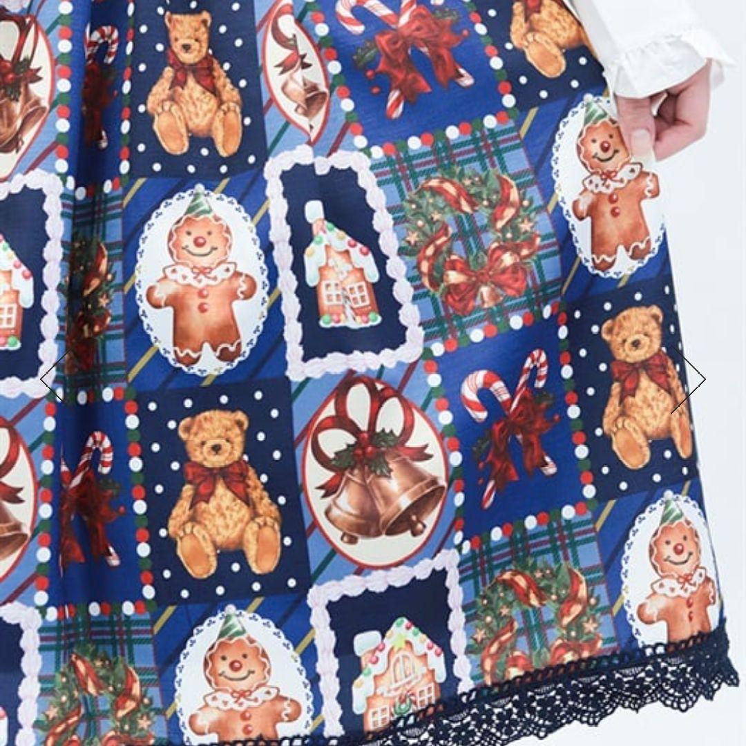 Chalmiere クリスマス ジャンパースカート ネイビー 紺 kawaii