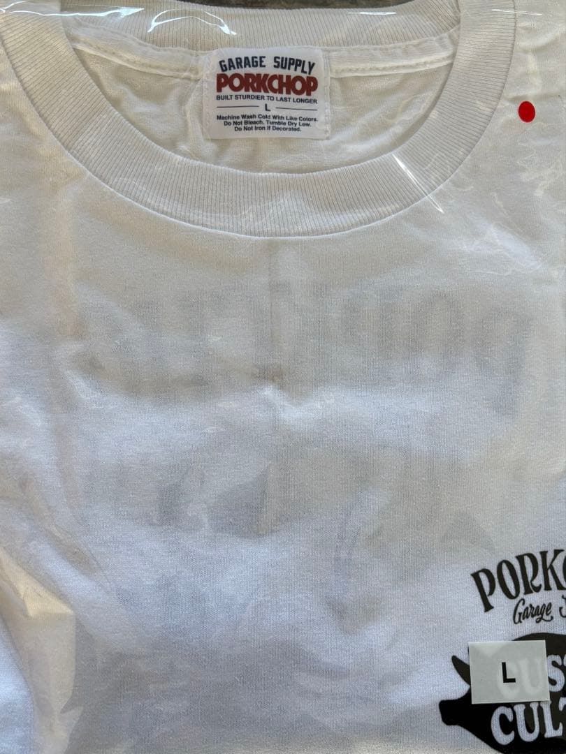 PORKCHOP ホワイト　Lサイズ ロンT 長袖カットソー HRCS 2025