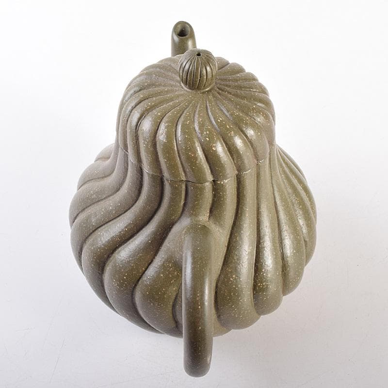 中国　顧景舟銘　紫砂　緑泥　急須　茶壷　合わせ箱　M　R7623