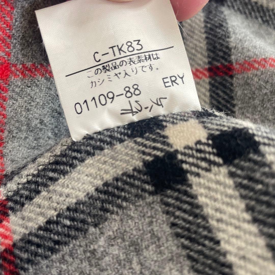 BURBERRYS 金ボタン ノバチェック グレー　カシミア　混　コート XL