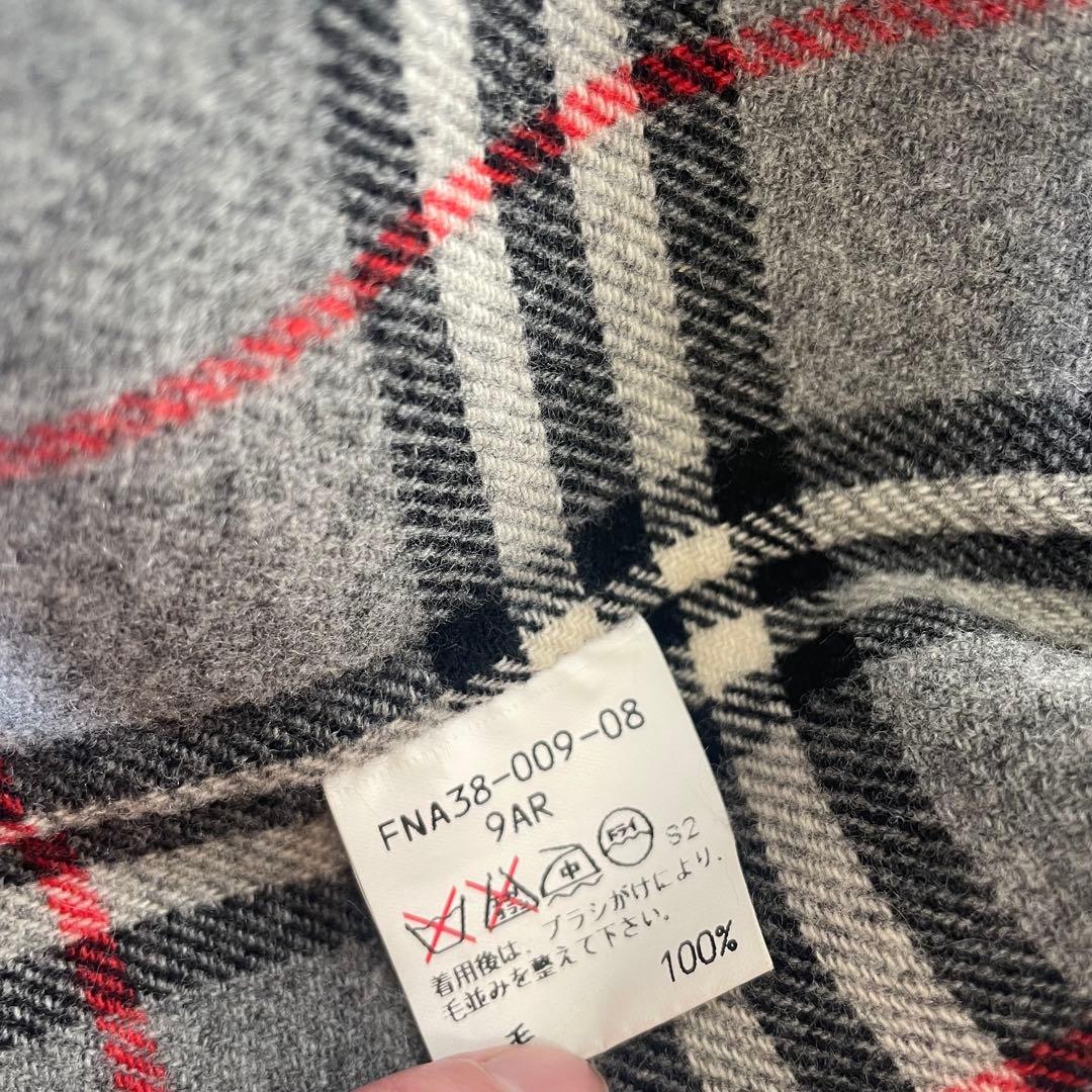 BURBERRYS 金ボタン ノバチェック グレー　カシミア　混　コート XL