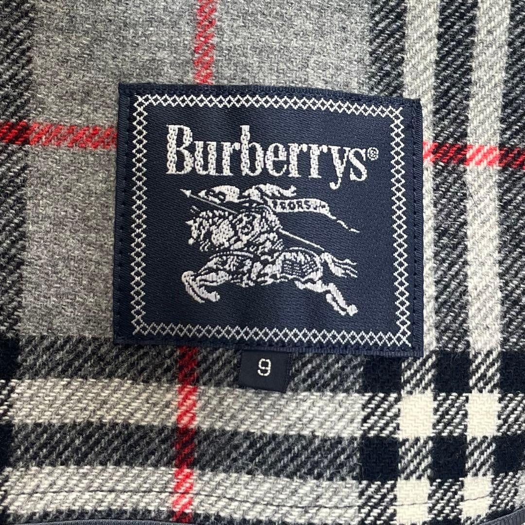 BURBERRYS 金ボタン ノバチェック グレー　カシミア　混　コート XL