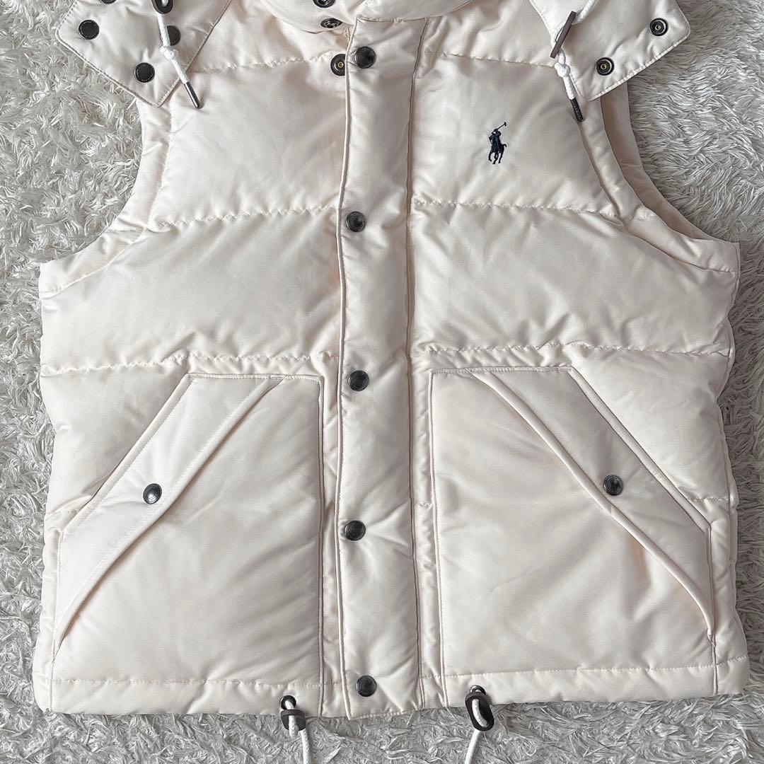 ポロラルフローレン ダウンベスト ポニー刺繍 アイボリー24年モデル
