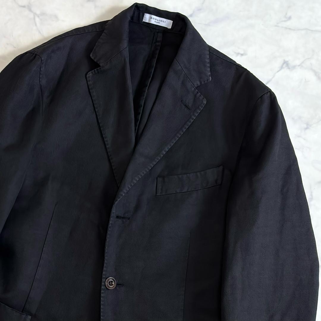 ボリオリ COAT コットンリネン ジャケット 段返り3B 黒 46 ua5