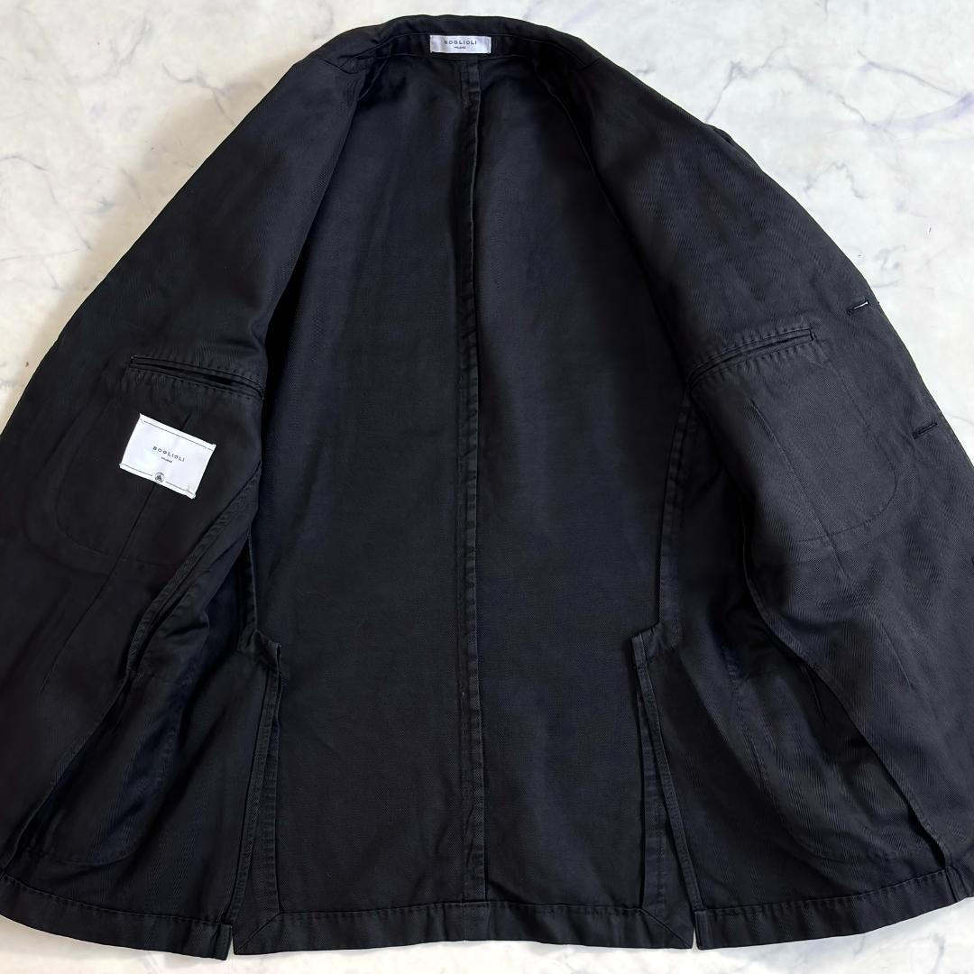 ボリオリ COAT コットンリネン ジャケット 段返り3B 黒 46 ua5