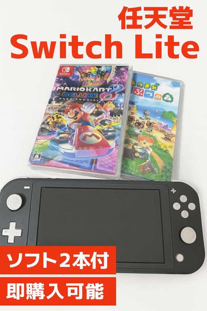 【即購入OK・匿名配送】Switch Lite（グレー）＋ソフト2本セット