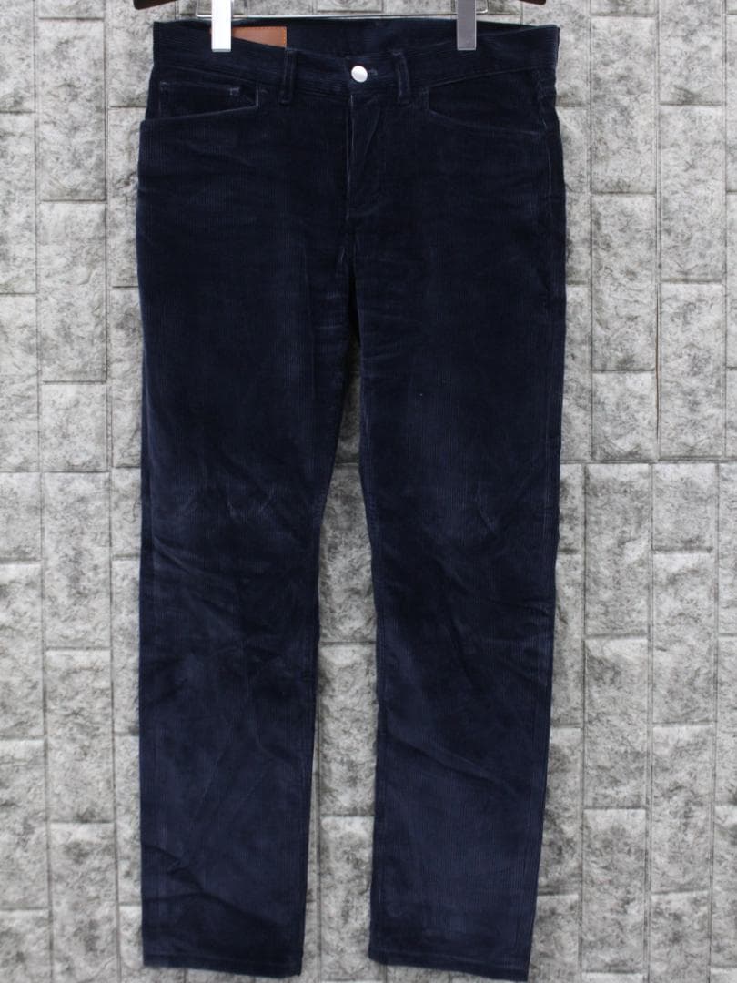 ▲HERMESエルメス コーデュロイ セリエボタン ボタンホックパンツ ブルー系