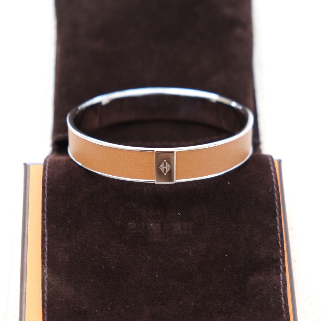 さんさん様　美品　エルメス　HERMÈS バングル ゴールド　シルバー金具