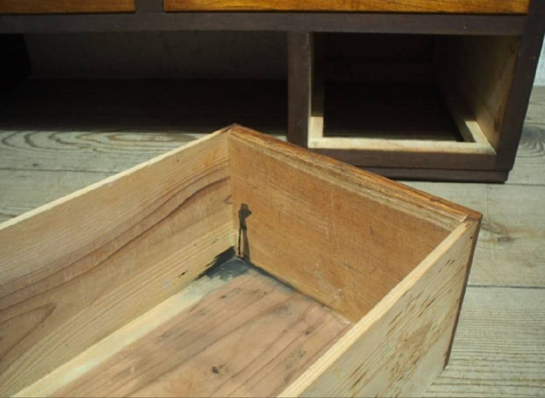 1038 ヴィンテージ　ロータイプの片袖机　文机　ローテーブル　引き出し　レトロ