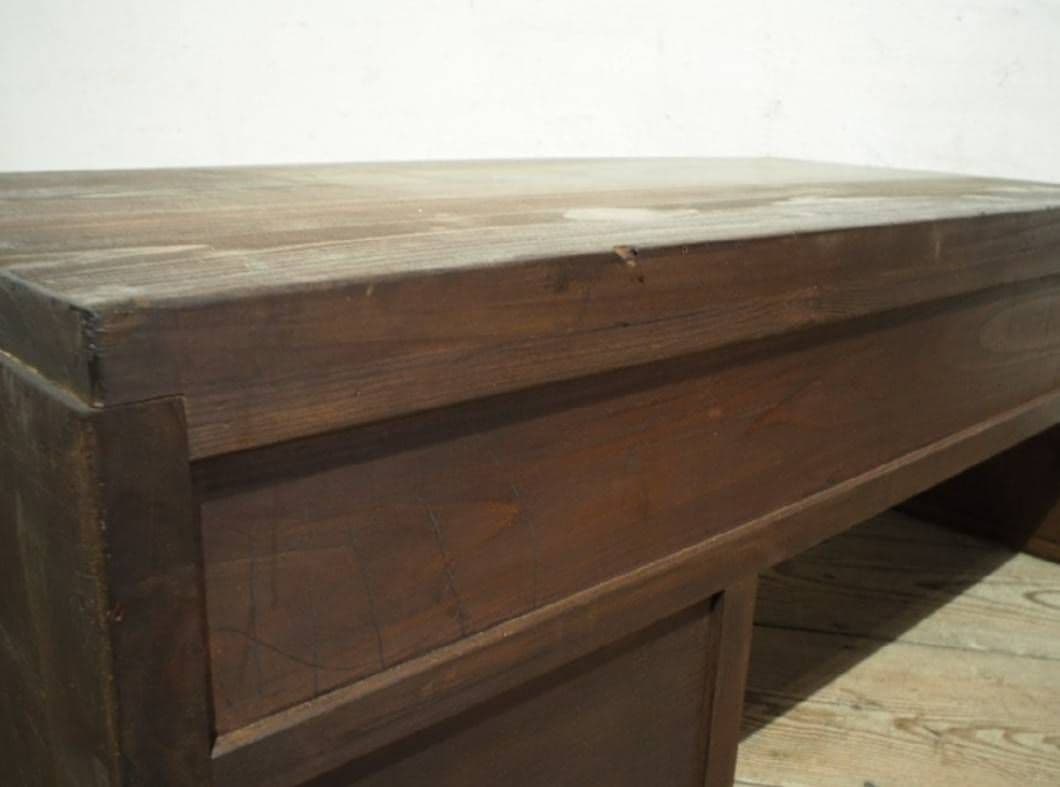 1038 ヴィンテージ　ロータイプの片袖机　文机　ローテーブル　引き出し　レトロ