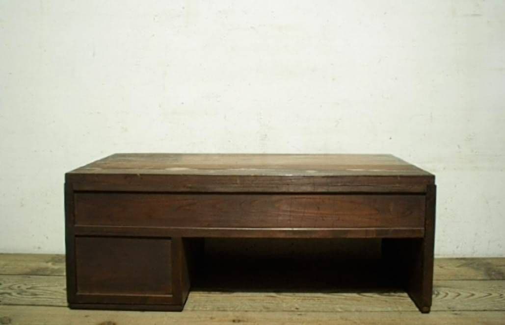 1038 ヴィンテージ　ロータイプの片袖机　文机　ローテーブル　引き出し　レトロ