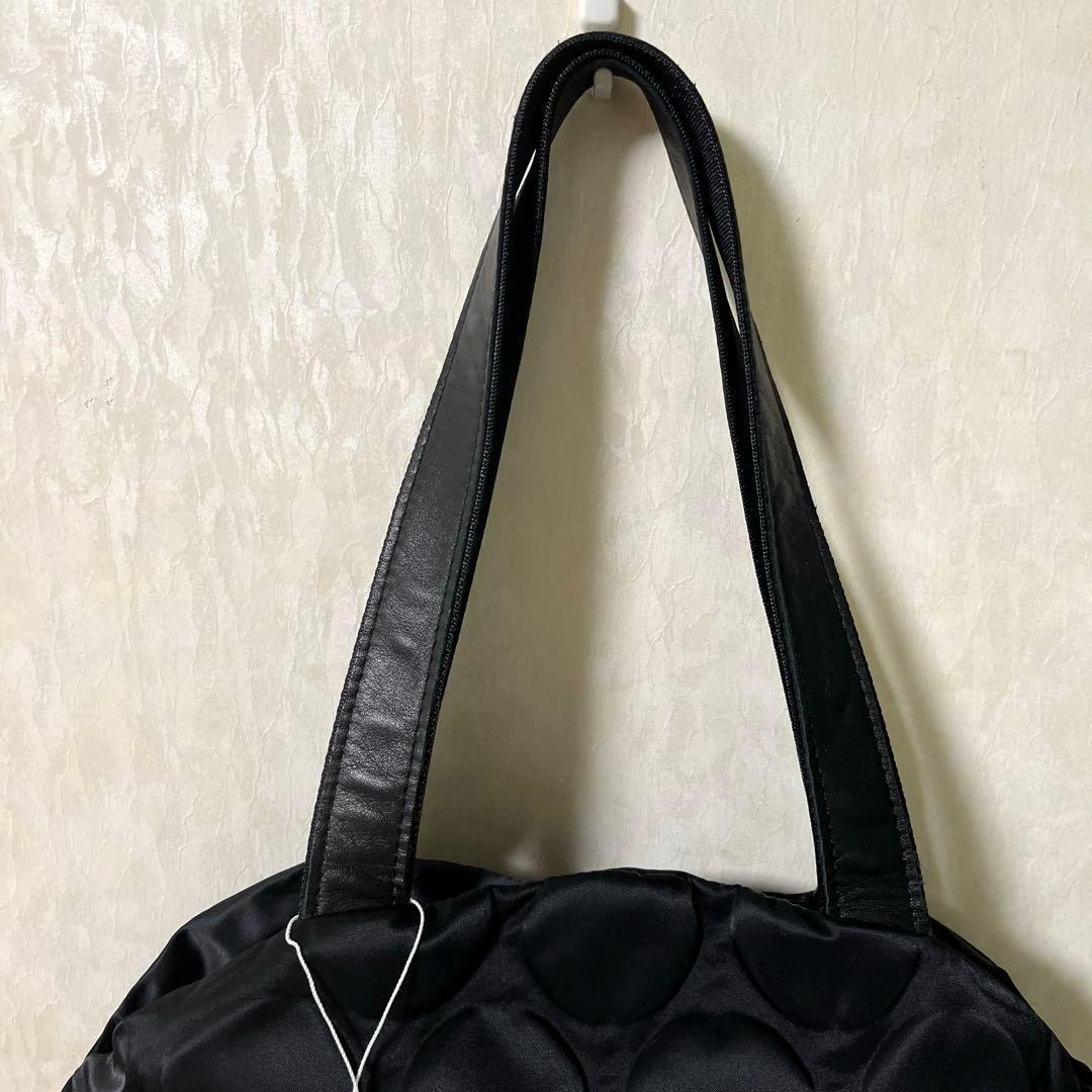 新品＊慈雨 ジウ jiu センソユニコ ドット柄ハンドバッグ トートバッグ 黒