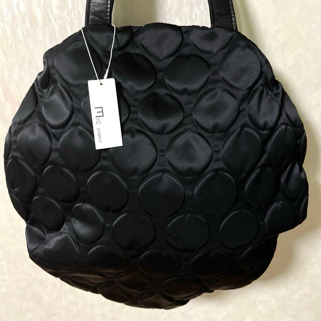 新品＊慈雨 ジウ jiu センソユニコ ドット柄ハンドバッグ トートバッグ 黒