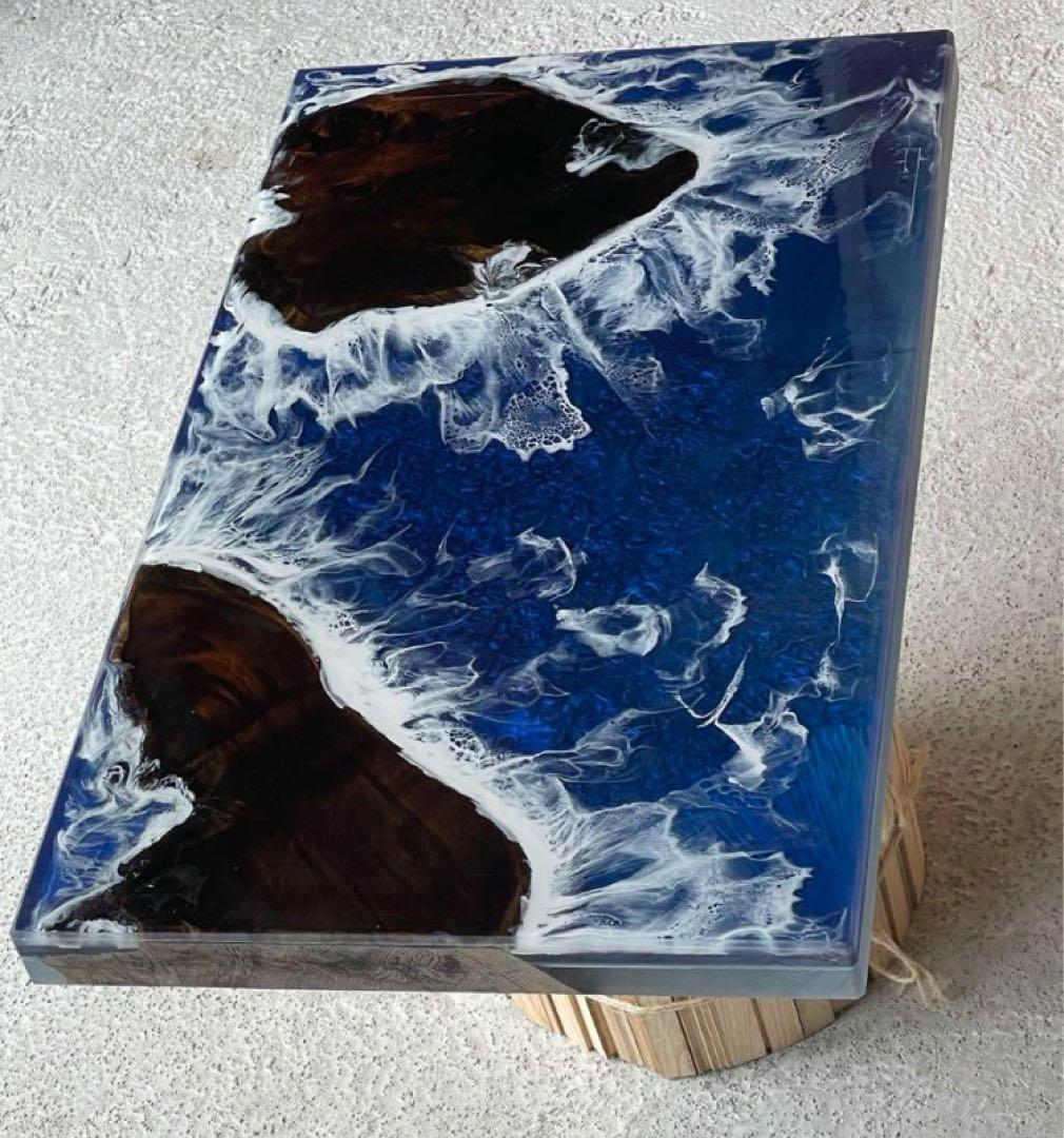No.218　希少価値　屋久杉　神代杉　オーシャンアート　レジンテーブル