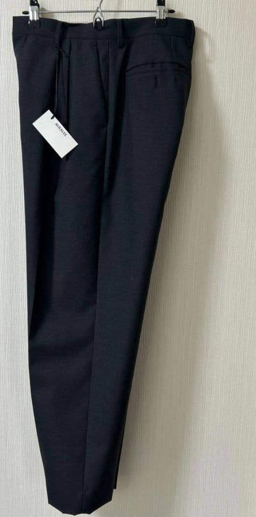 AURALEE BLUEFACED WOOL WIDE SLACKS タグ付き