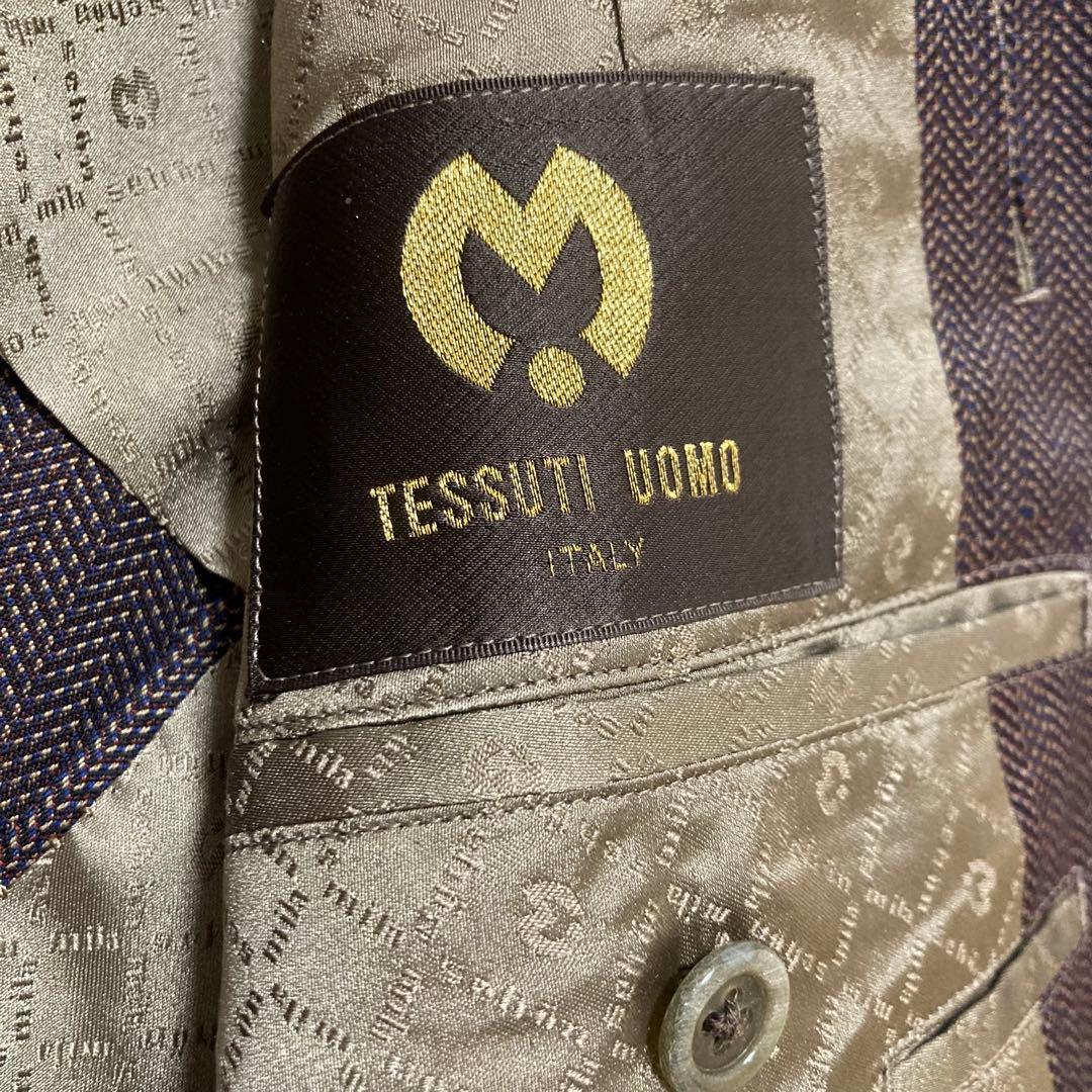 美品 三越 スーツ ヘリンボーン ブラウン 高級生地 MITSUKOSHI