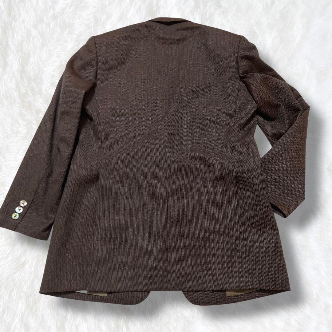 美品 三越 スーツ ヘリンボーン ブラウン 高級生地 MITSUKOSHI