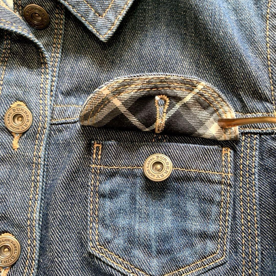 美品　バーバリーブルーレーベル　デニムジャケット　Ｍ　ノバチェック　ホースロゴ