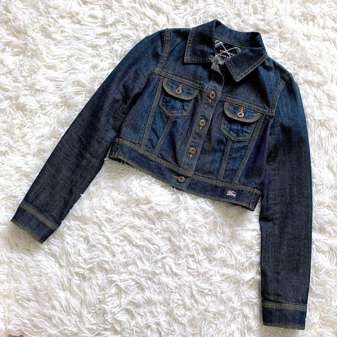 美品　バーバリーブルーレーベル　デニムジャケット　Ｍ　ノバチェック　ホースロゴ