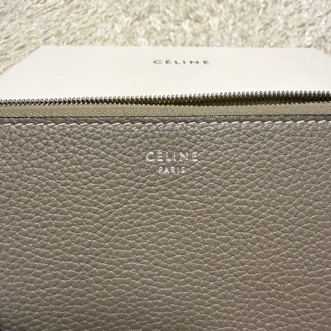 【正規品】CÉLINE グレー レザー 長財布/シリアルナンバー有