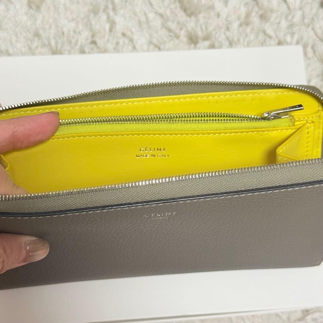 【正規品】CÉLINE グレー レザー 長財布/シリアルナンバー有