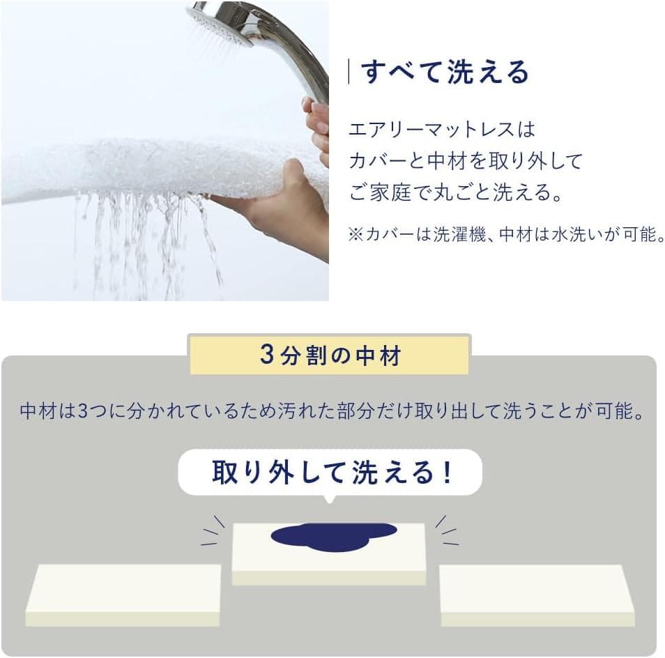 アイリス エアリーマットレス シングルサイズ ホワイト MARS5W-S