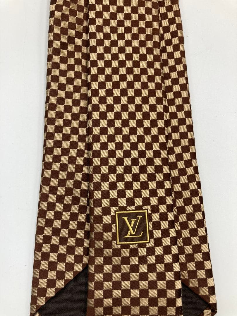 【美品 箱付】LOUIS VUITTON ルイヴィトン ネクタイ ダミエ柄
