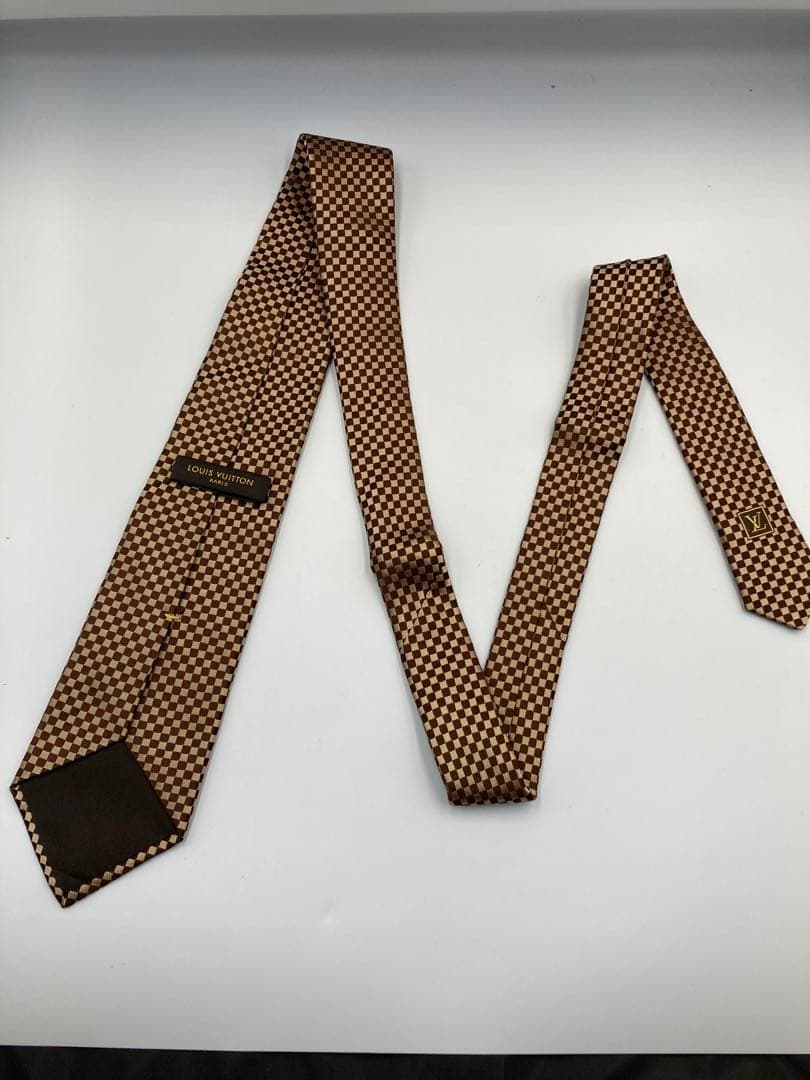 【美品 箱付】LOUIS VUITTON ルイヴィトン ネクタイ ダミエ柄