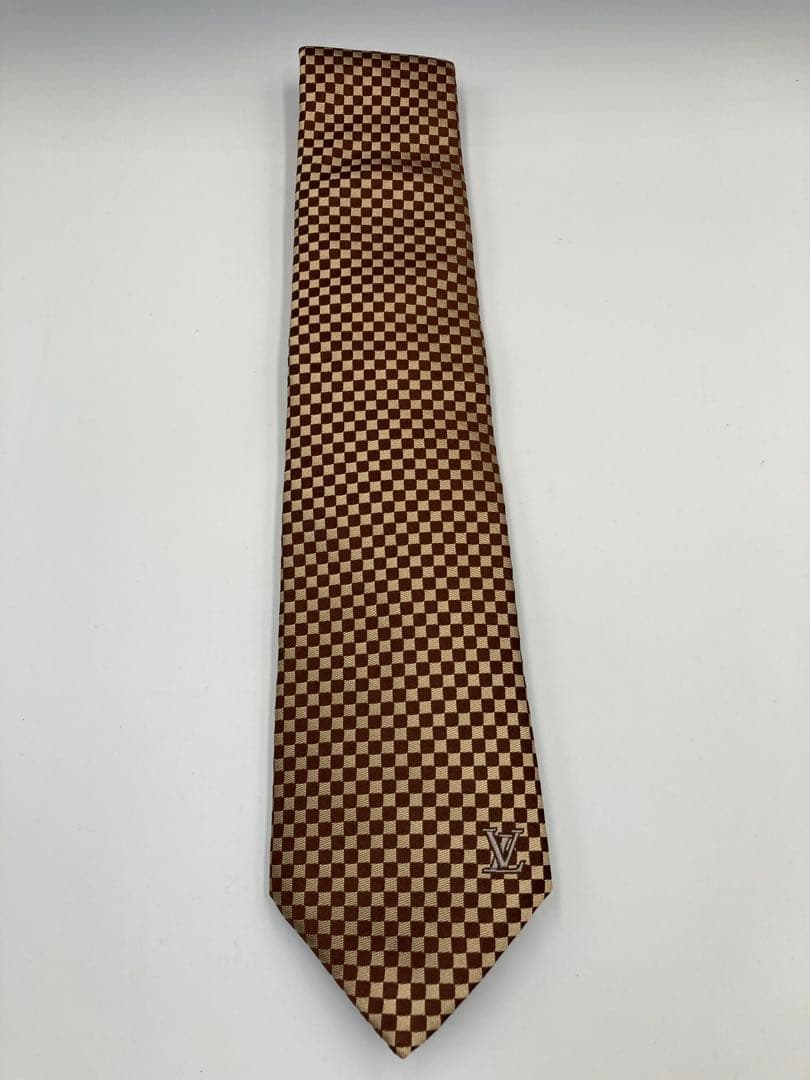 【美品 箱付】LOUIS VUITTON ルイヴィトン ネクタイ ダミエ柄