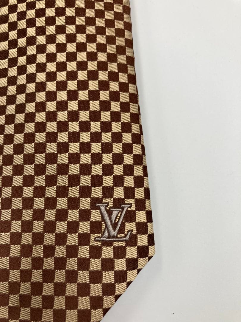 【美品 箱付】LOUIS VUITTON ルイヴィトン ネクタイ ダミエ柄