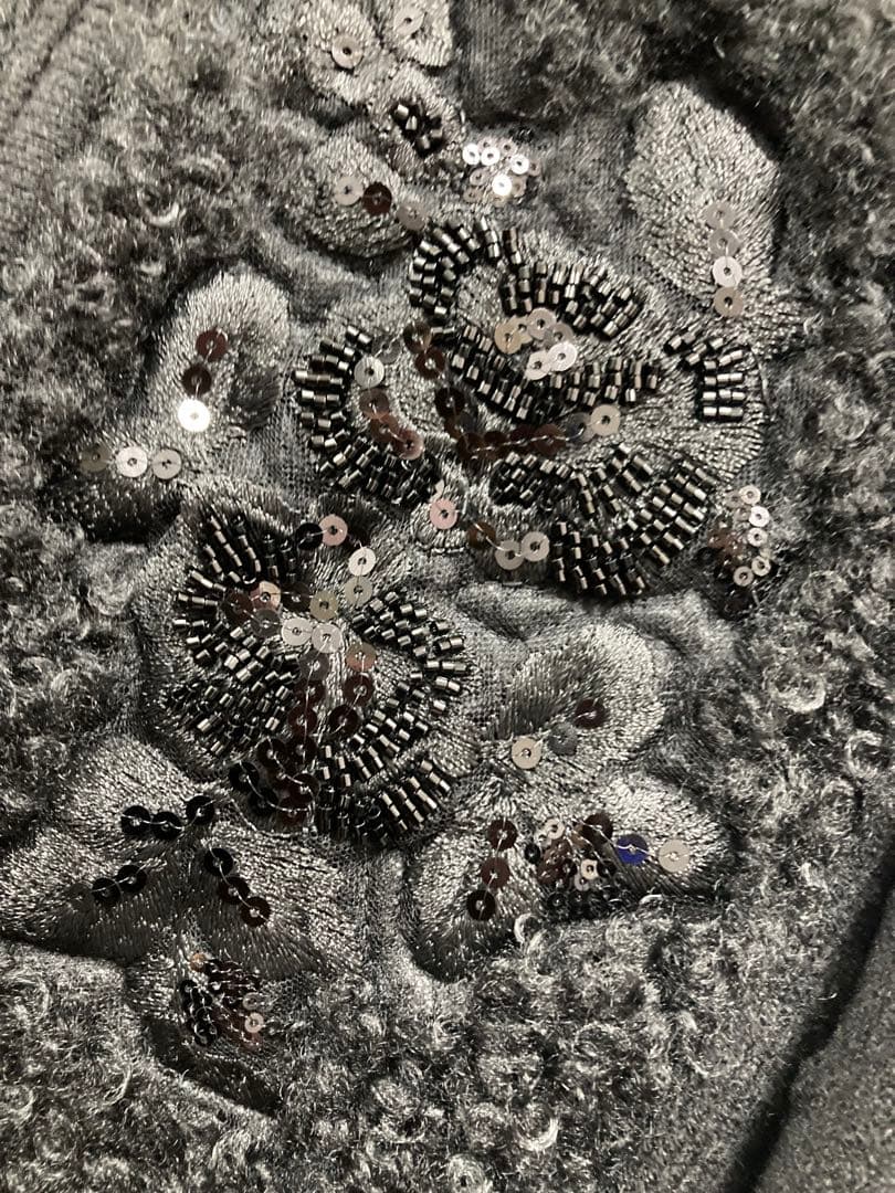 ♡スパンコールボアニット×ボッブル編ニットジャケット