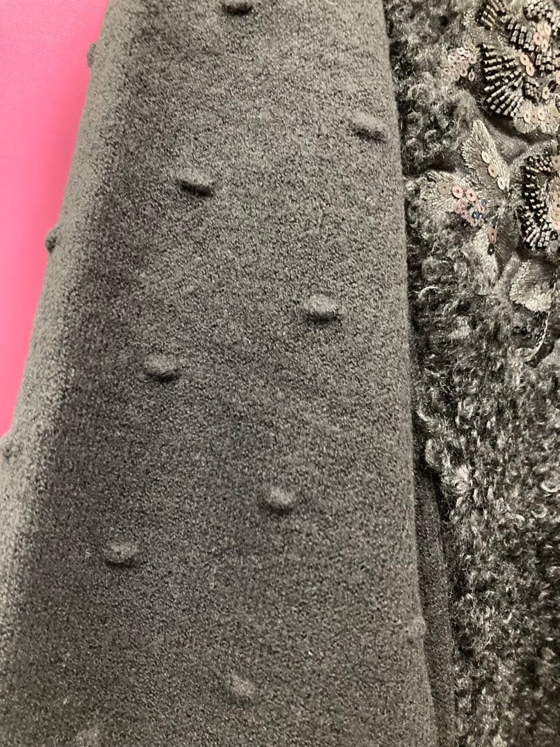 ♡スパンコールボアニット×ボッブル編ニットジャケット