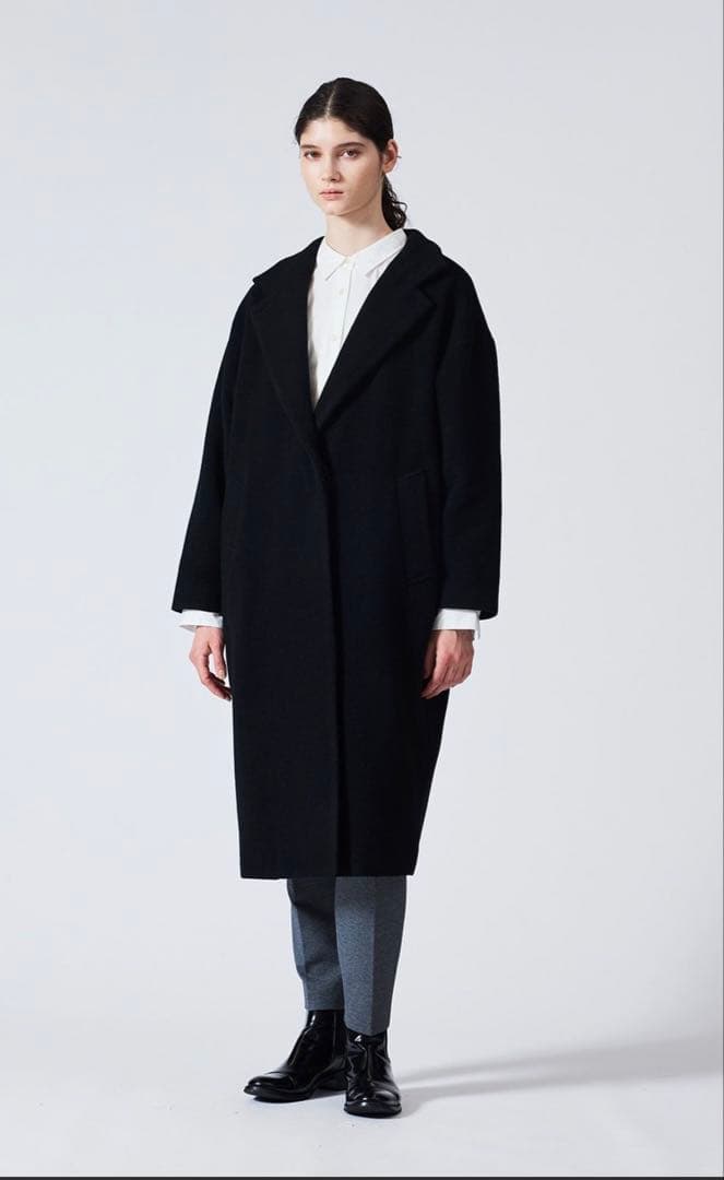 mizuiroind ウールブレンドスタンドカラーコート