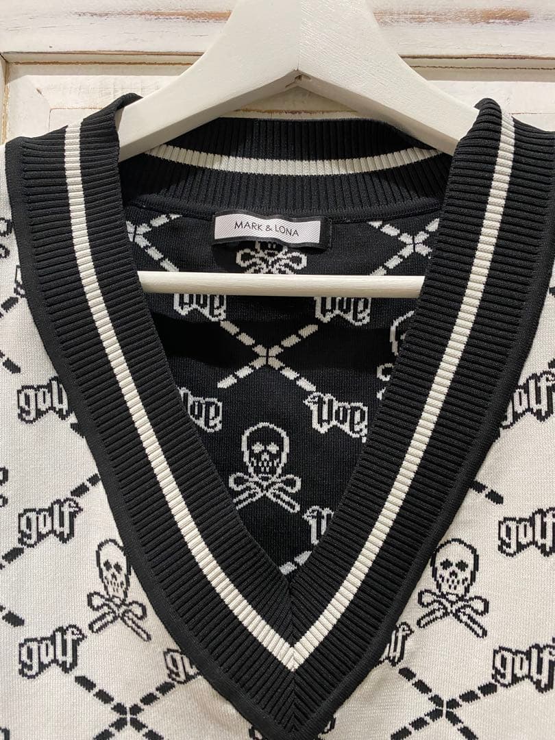 MARK & LONA スカル柄　ニットベスト