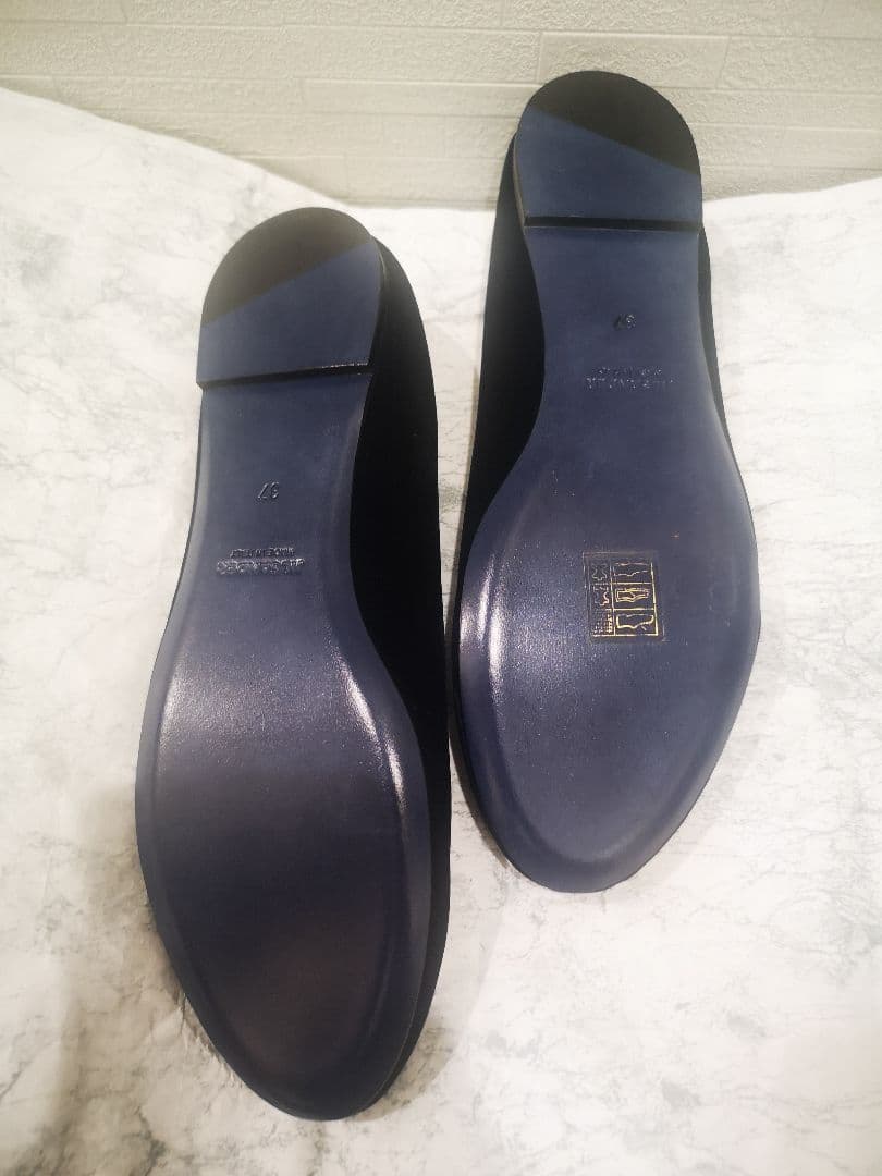 ジルサンダー ブラックベルベット フラットパンプス 37 23.5㎝