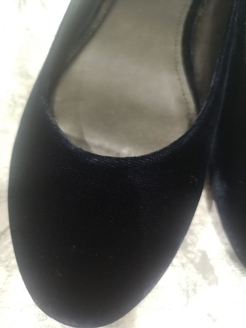 ジルサンダー ブラックベルベット フラットパンプス 37 23.5㎝
