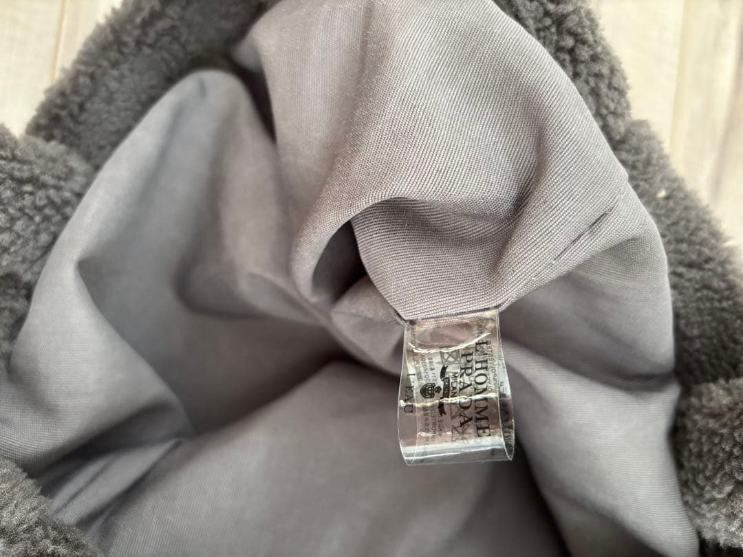 PRADA☆ノベルティ☆ボア☆トートバッグ　テディ　ダークグレー 新品