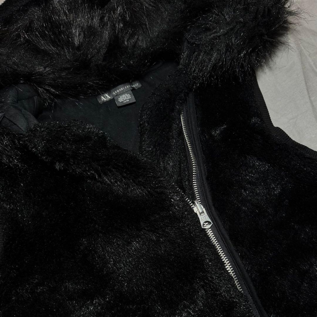 00s armani exchange ファー ボアベスト 平成ギャル グランジ