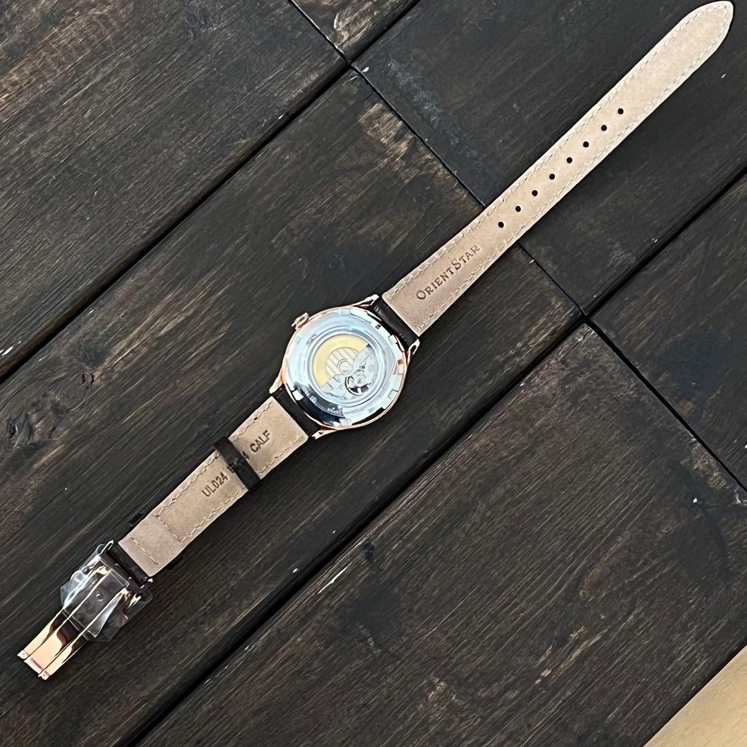 【美品】ORIENT オリエントスター 自動巻き レディース セミスケルトン