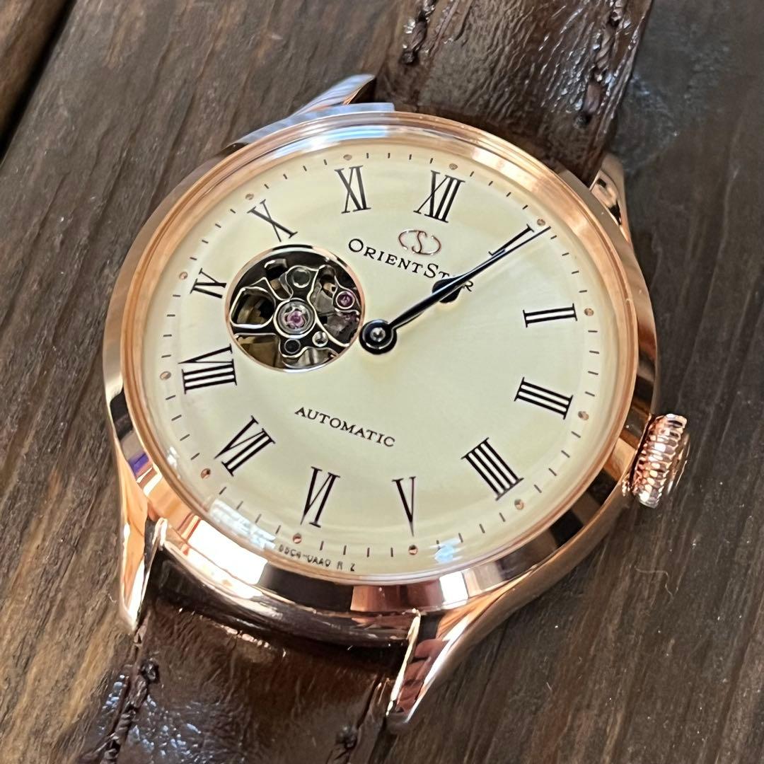 【美品】ORIENT オリエントスター 自動巻き レディース セミスケルトン