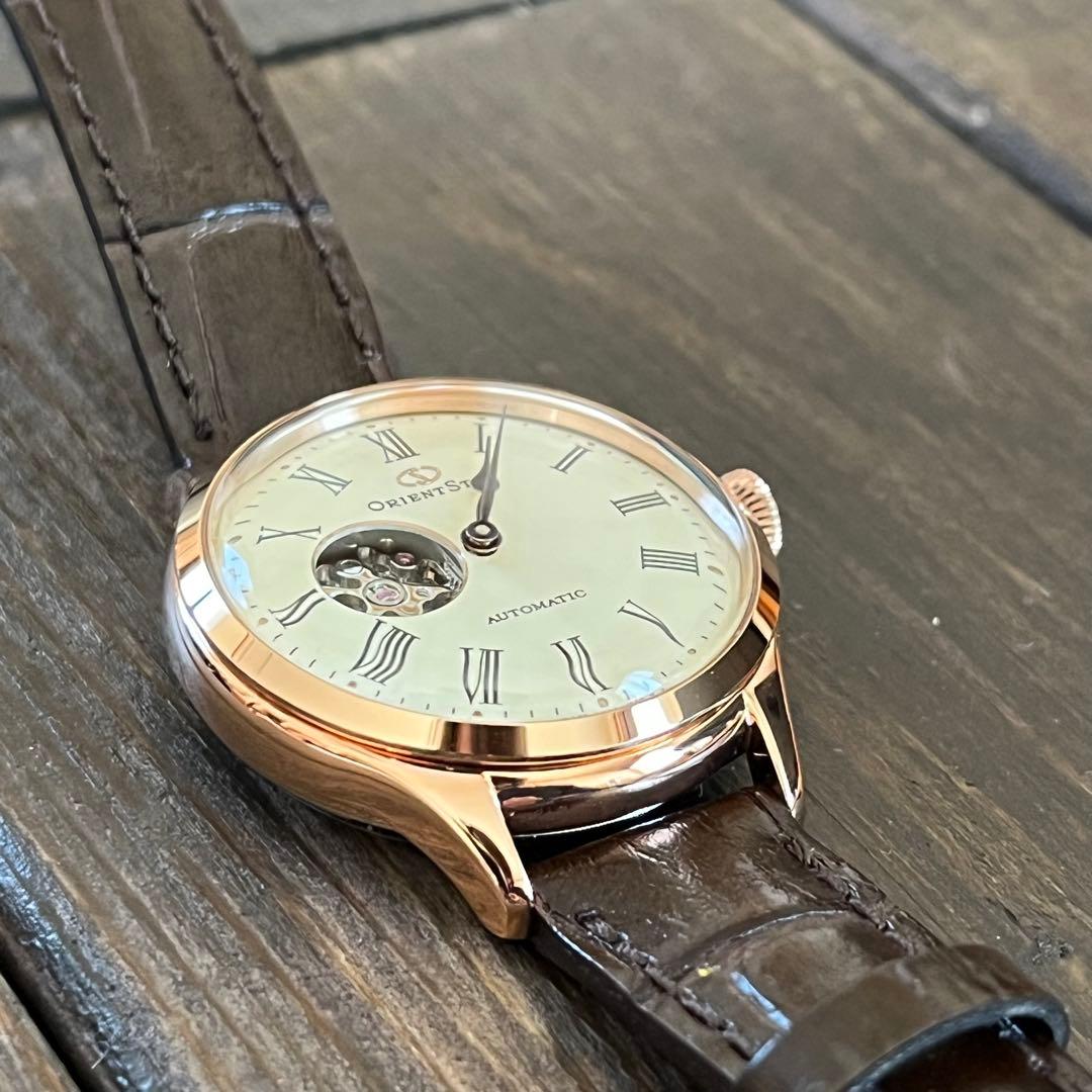 【美品】ORIENT オリエントスター 自動巻き レディース セミスケルトン