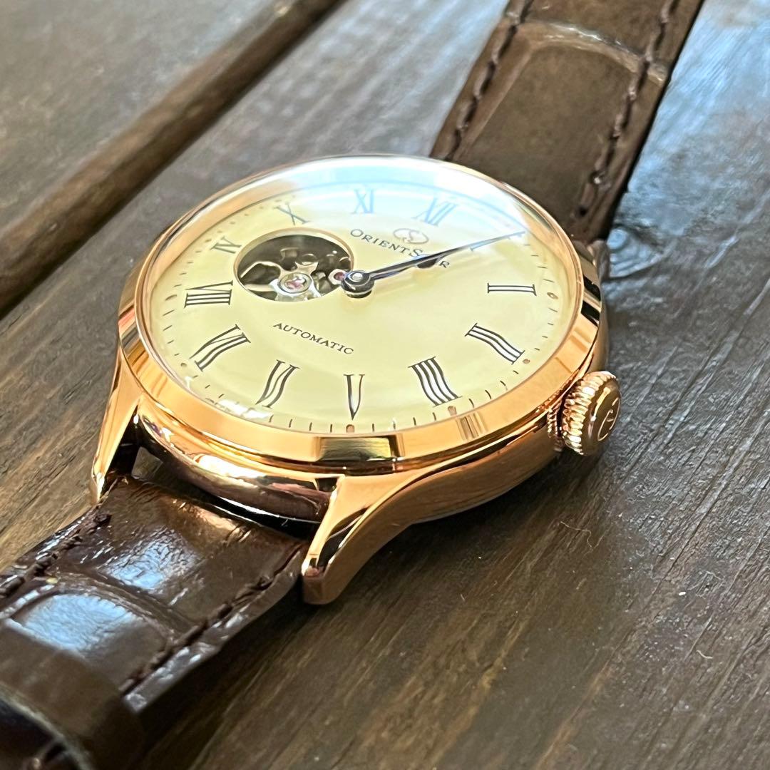 【美品】ORIENT オリエントスター 自動巻き レディース セミスケルトン