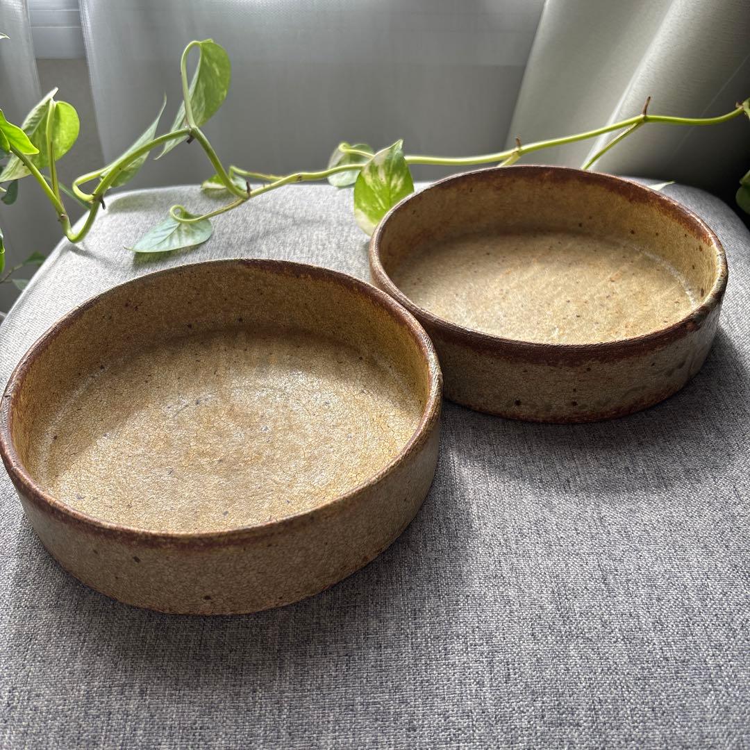 馬渡新平さん 平鉢 （ドラ鉢 ）6寸　2つセット　ペア