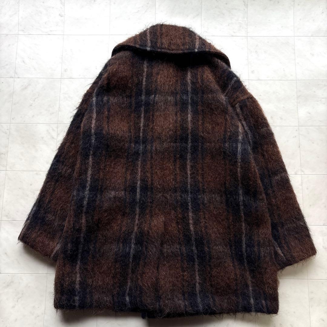 ジャーナルスタンダード 美品 シャギーチェックWブレストコート 茶 チェック