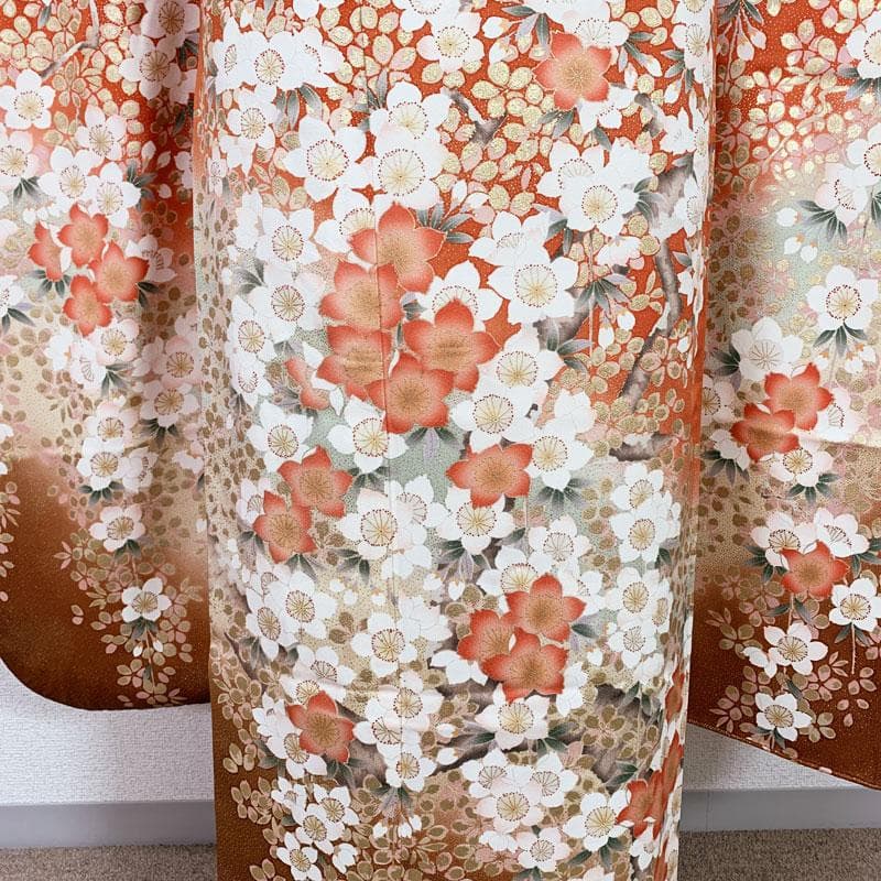 507z15☆華やか 振袖 古典柄 金彩 朱色⭐︎成人式 結婚式