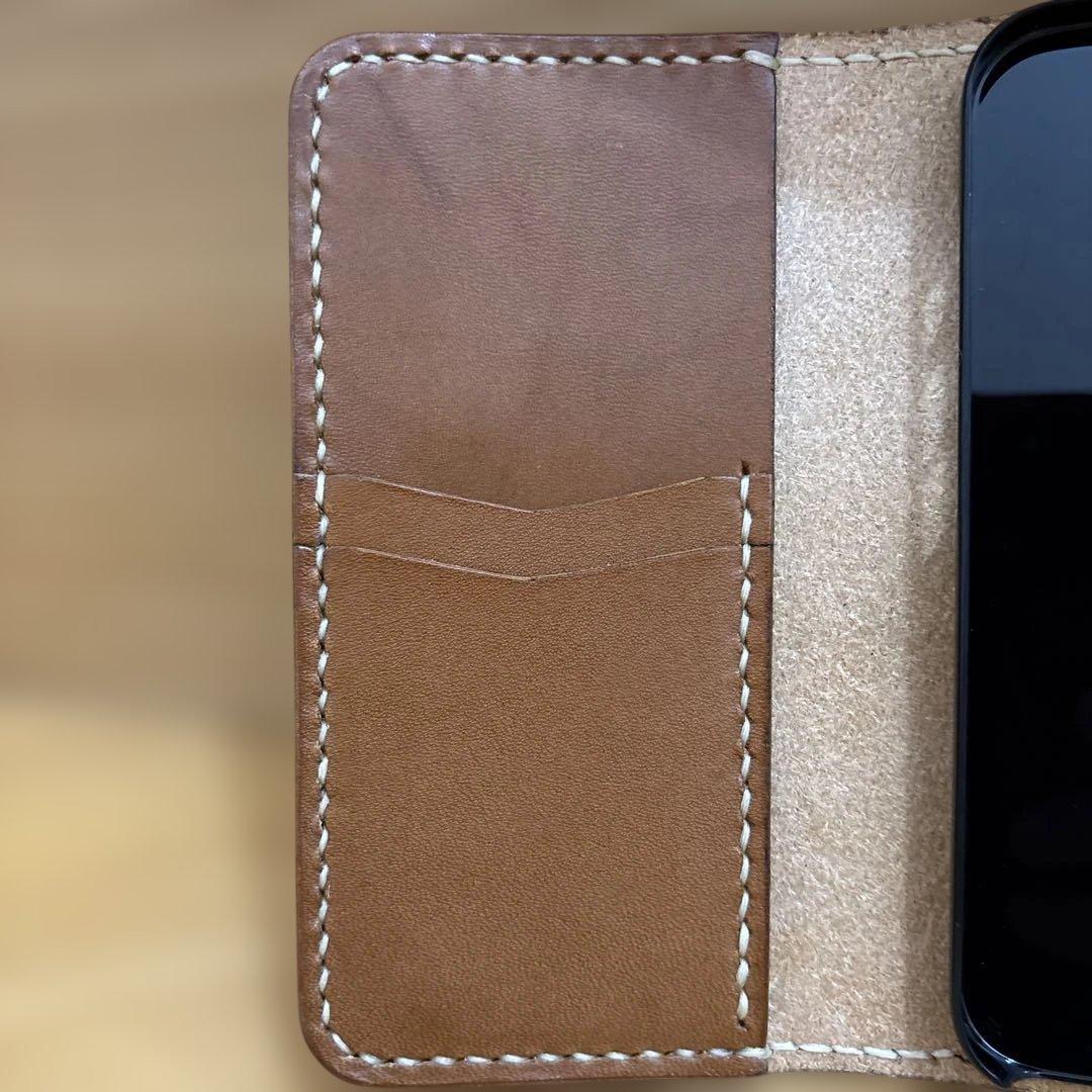 iPhone 16 e 手帳型　ケース　栃木レザー　ウォレットステッチ修理